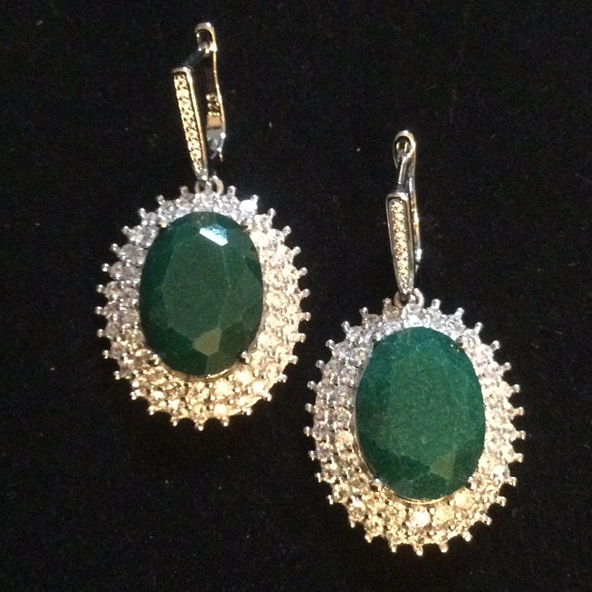 Elegant Genuine Emerald Earrings 150$